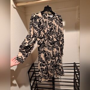 Calvin Klein - Floral Black and Tan Dress